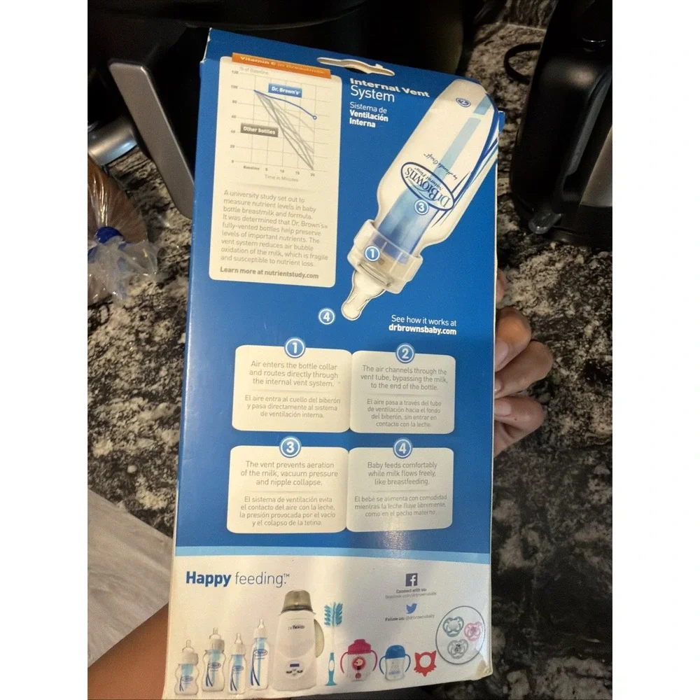 NEW in box Dr. Brown's Natural Flow Standard Baby Bottles 8 oz - 2 Pk